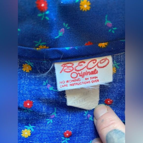 VTG 1960’s Beco Originals Artist Gardening House Mock Robe! New Deadstock! - Picture 8 of 12